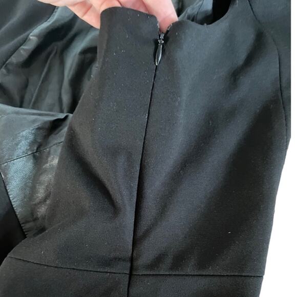 Calvin Klein Black pointe top with leather front 2X q - Picture 2 of 6